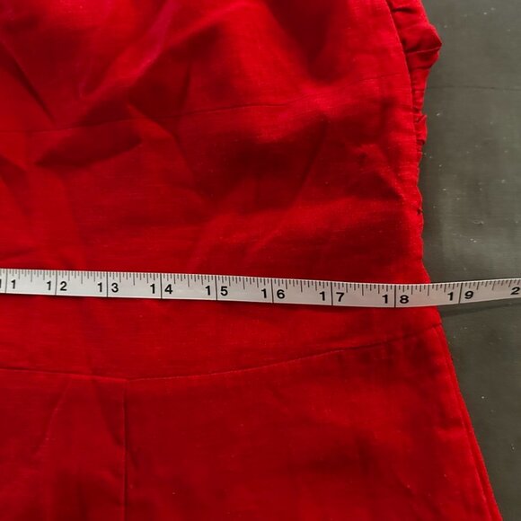 XL NWT Farm Rio CHERRY RED LINEN JUMPSUIT ROMPER- NWT - Picture 10 of 12